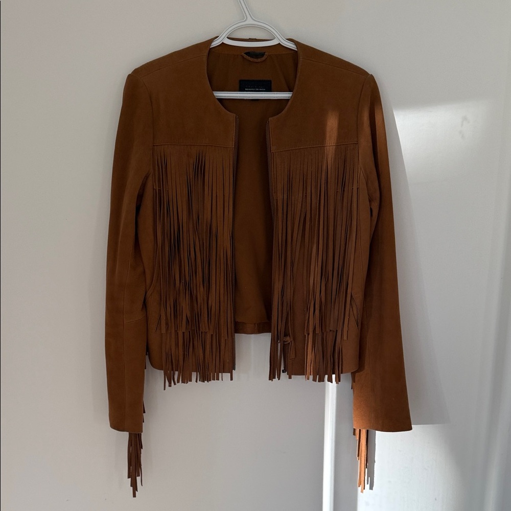 Mackage Genuine Lambskin Suede Fringe Jacket